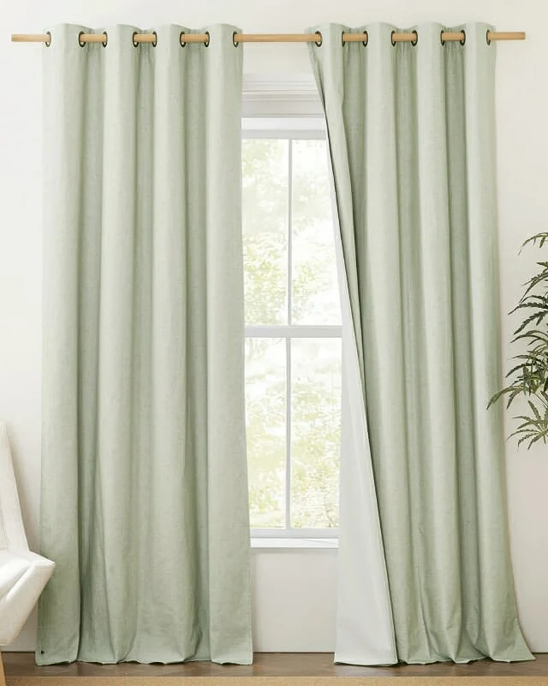 Cronin Linen Look Blackout Custom Curtain
