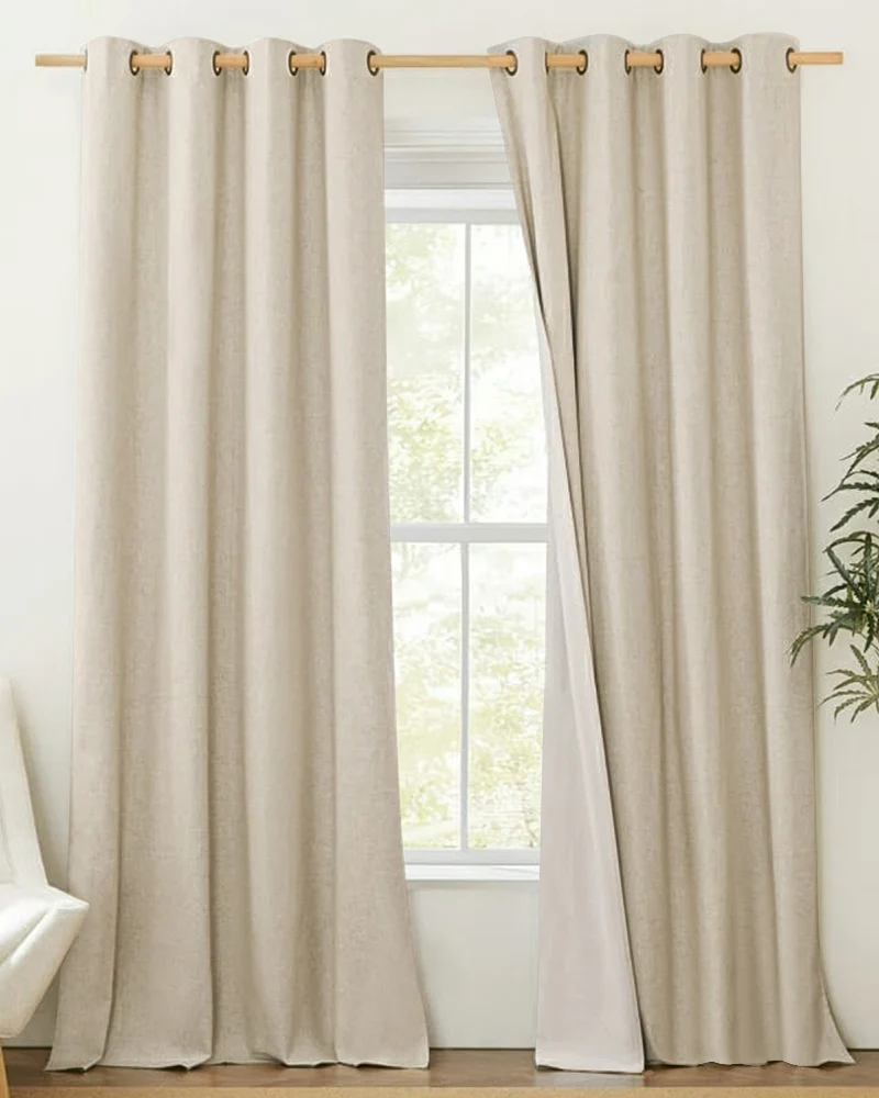 Cronin Linen Look Blackout Custom Curtain