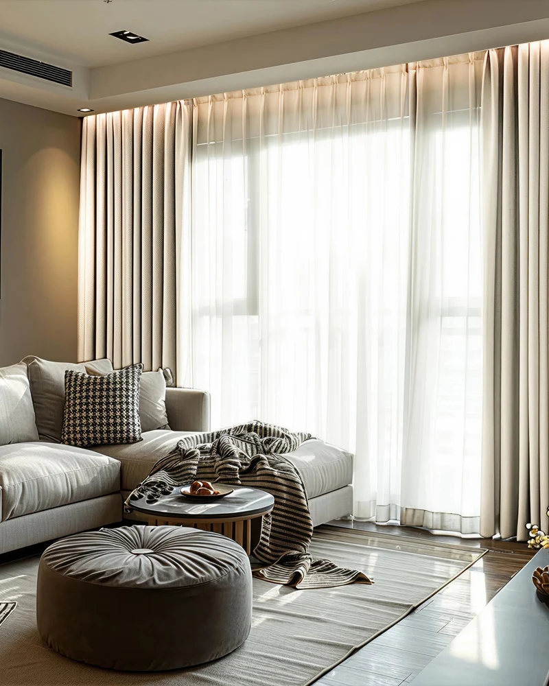 Cronin Linen Look Blackout Custom Curtain