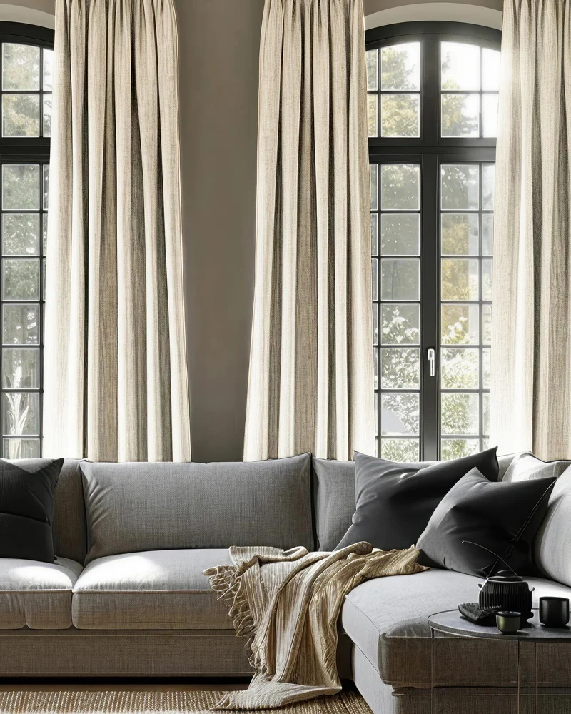 Cronin Linen Look Blackout Custom Curtain