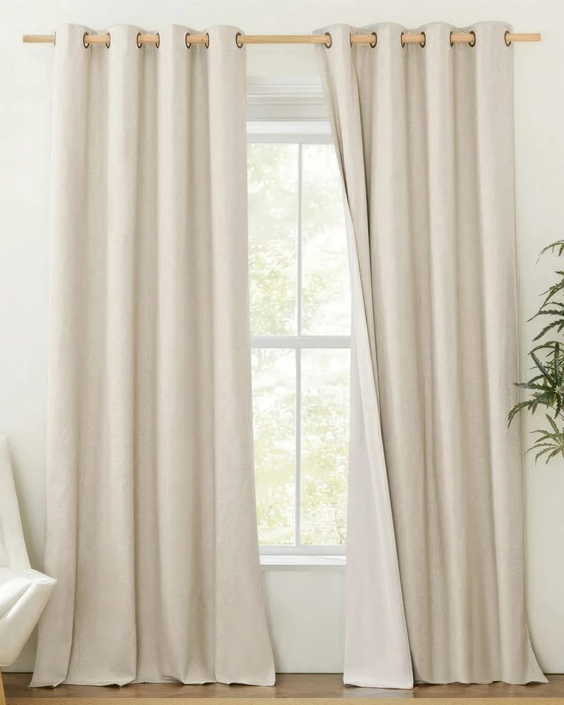 Cronin Linen Look Blackout Custom Curtain