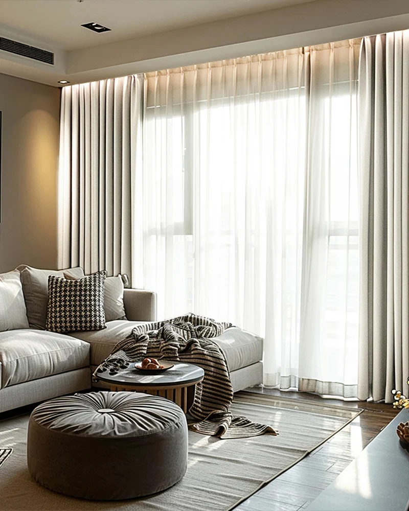 Cronin Linen Look Blackout Custom Curtain