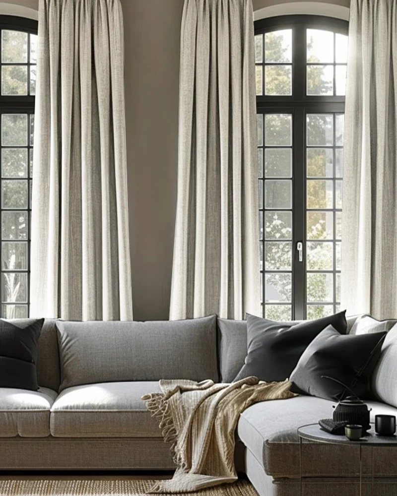 Cronin Linen Look Blackout Custom Curtain