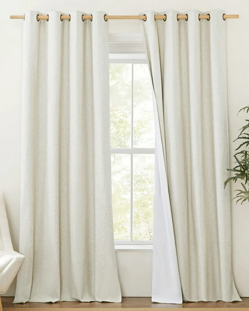 Cronin Linen Look Blackout Custom Curtain