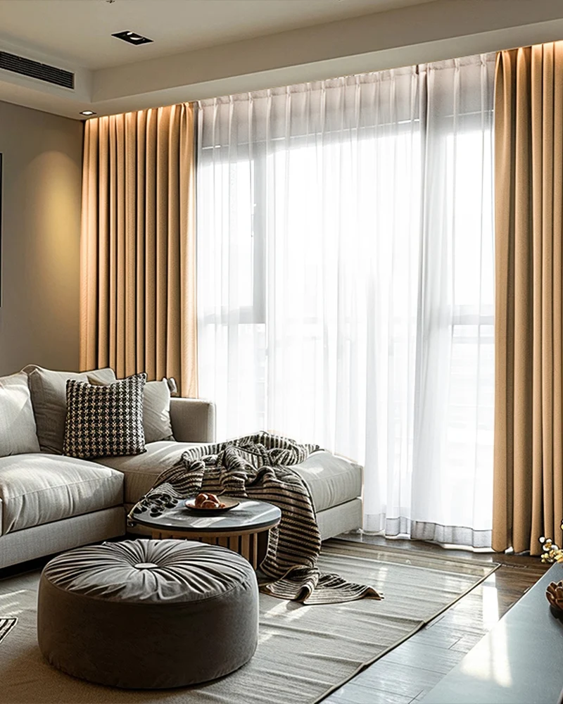Cronin Linen Look Blackout Custom Curtain