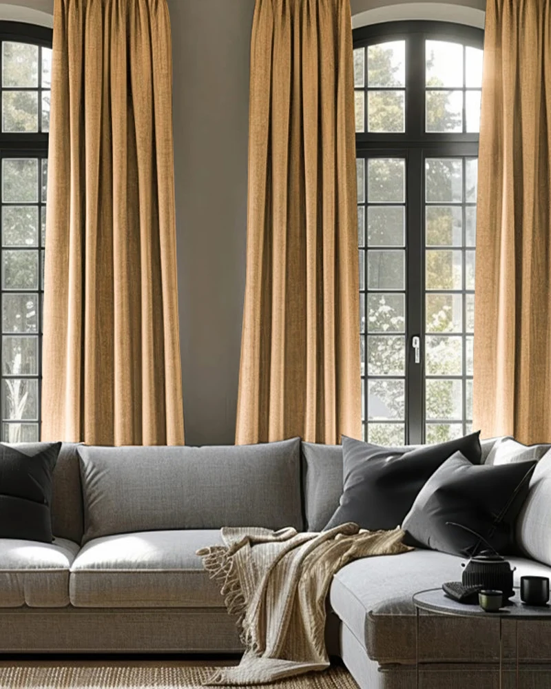 Cronin Linen Look Blackout Custom Curtain
