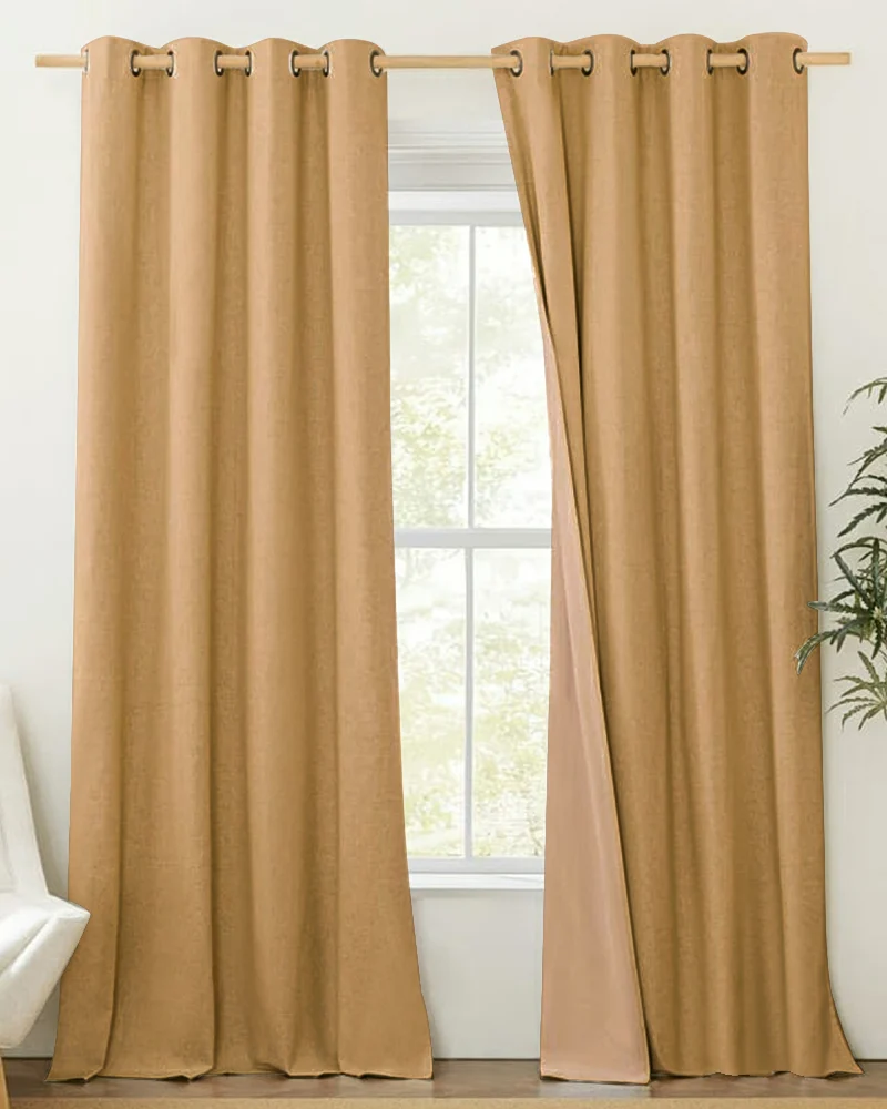 Cronin Linen Look Blackout Custom Curtain