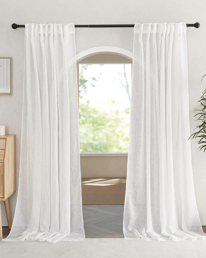 Wengen Linen & Cotton Blend Airy Sheer Custom Curtain