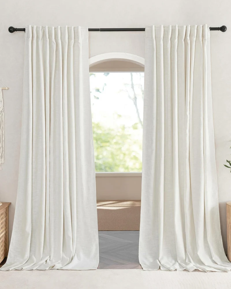 Traunsee Cotton Blend Textured Custom Curtain