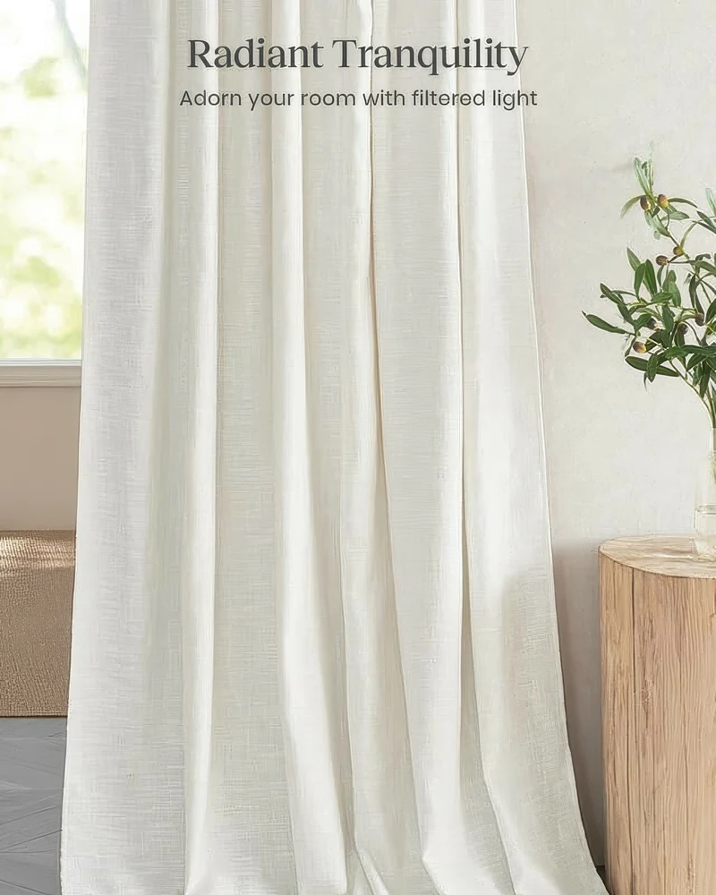 Traunsee Cotton Blend Textured Custom Curtain