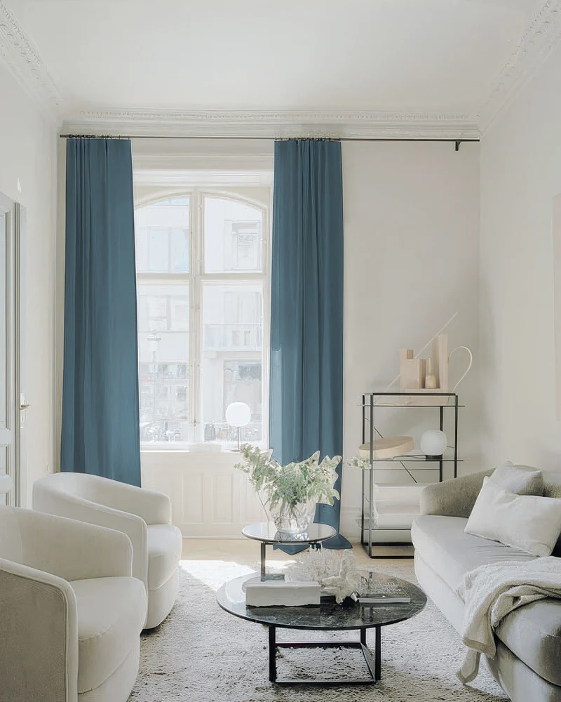 Traunsee Cotton Blend Textured Custom Curtain