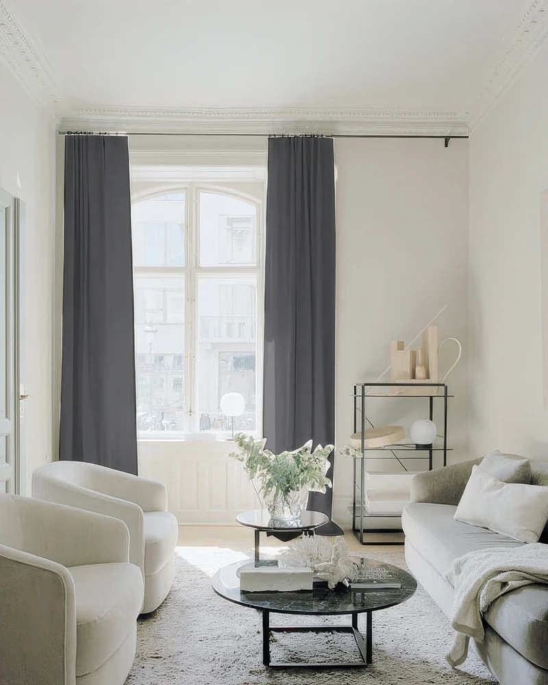 Traunsee Cotton Blend Textured Custom Curtain