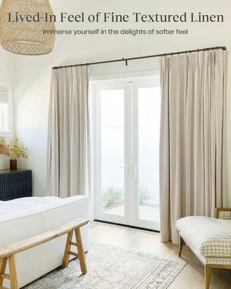 Venetian Linen Blend Heavyweight Textured Custom Curtain