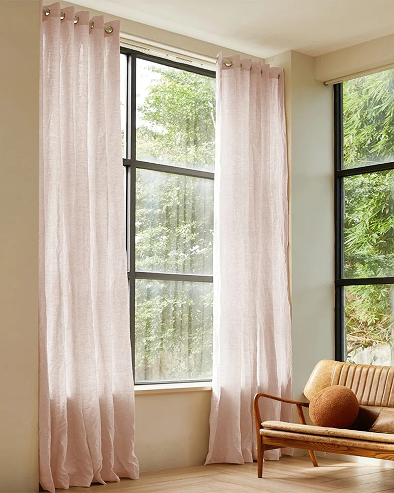 Kyoto 100% Linen Semi Sheer Custom Curtain