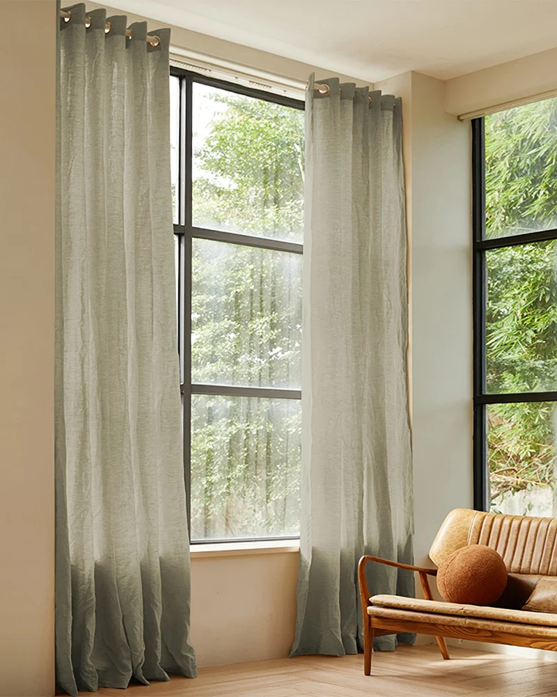 Kyoto 100% Linen Semi Sheer Custom Curtain