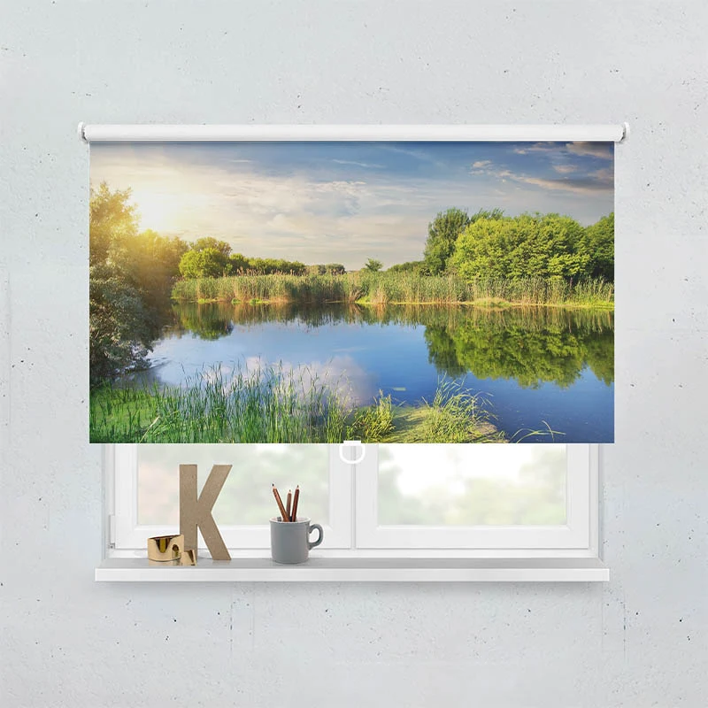 Springrollo Motiv "Idyllischer Waldsee"