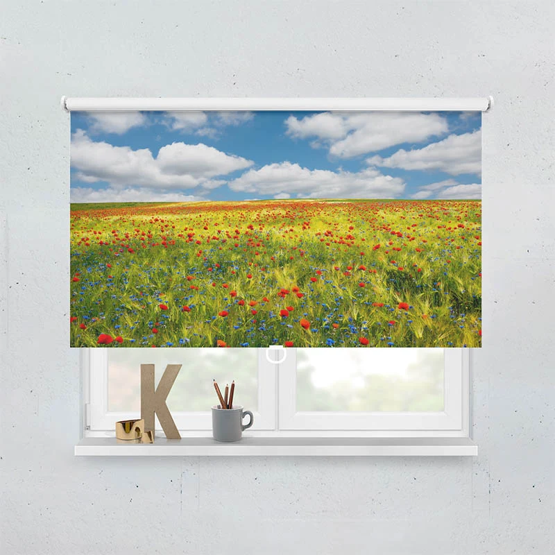 Springrollo Motiv "Kornfeld Mohnblumen Feld"