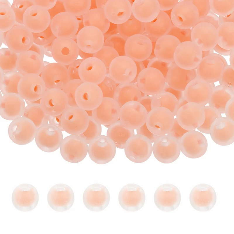 500 Pcs Acrylic Beads, 2mm Cute Beads for Bracelets, Frosted Deep Pink