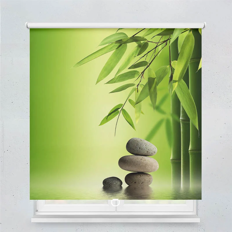 Springrollo Motiv "Wellness Steine Bambus"