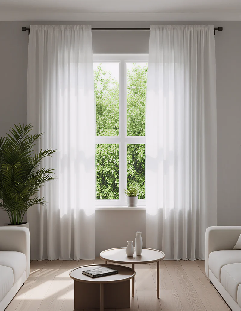 Yarn Linen Look Sheer Custom Curtain