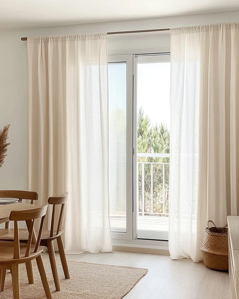 Yarn Linen Look Sheer Custom Curtain