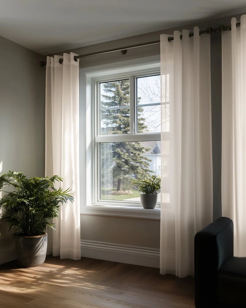Yarn Linen Look Sheer Custom Curtain