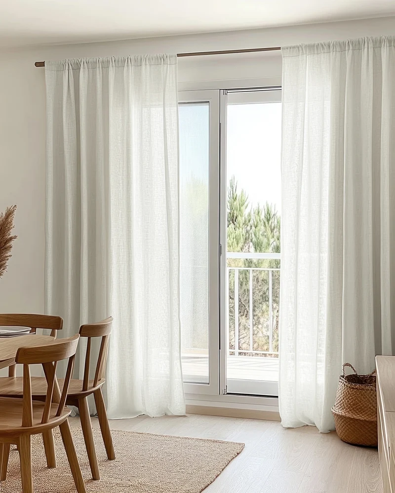 Yarn Linen Look Sheer Custom Curtain