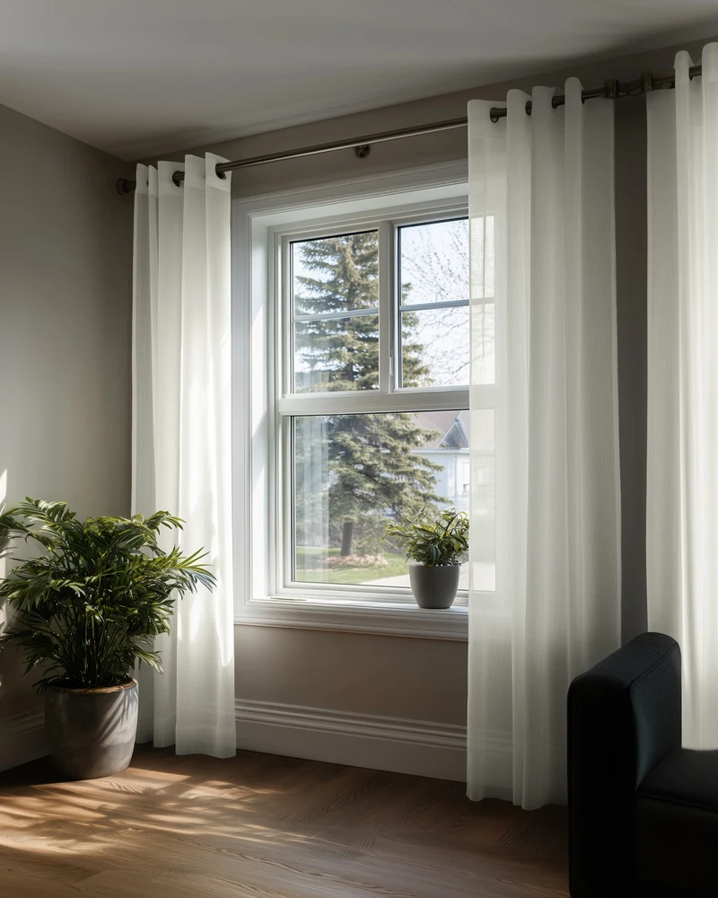 Yarn Linen Look Sheer Custom Curtain