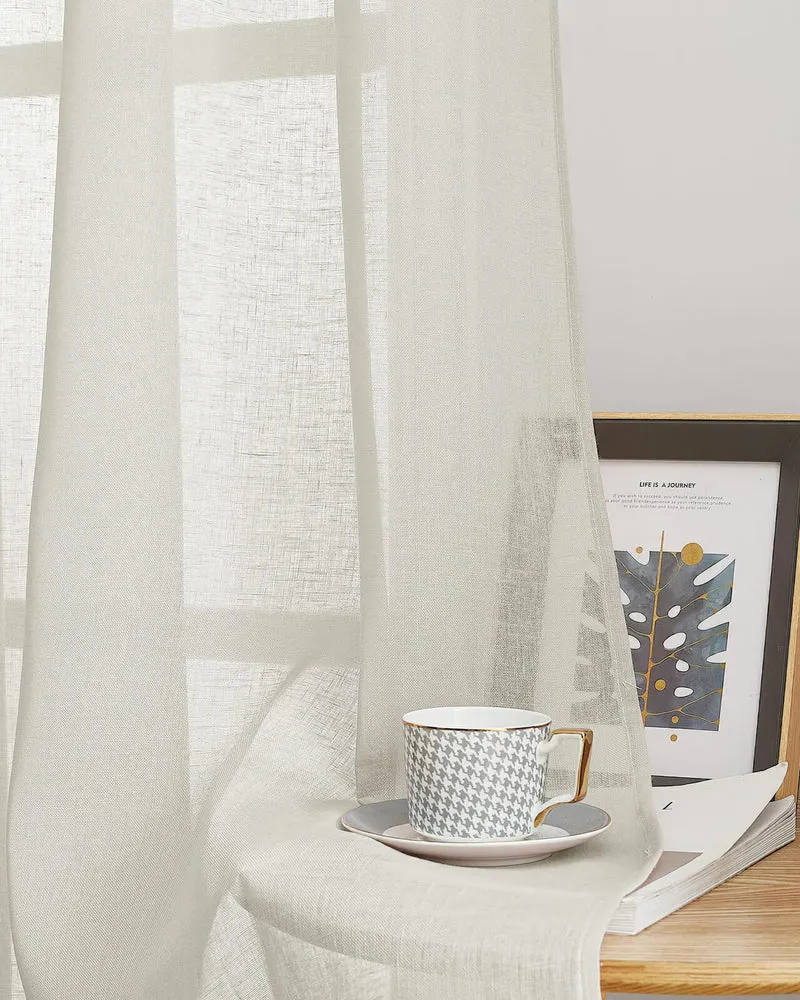 Yarn Linen Look Sheer Custom Curtain