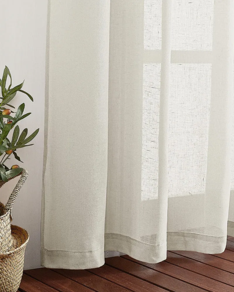 Yarn Linen Look Sheer Custom Curtain