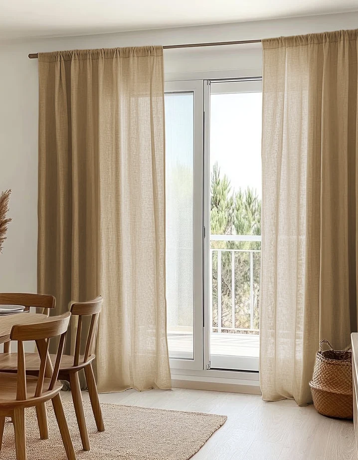 Yarn Linen Look Sheer Custom Curtain