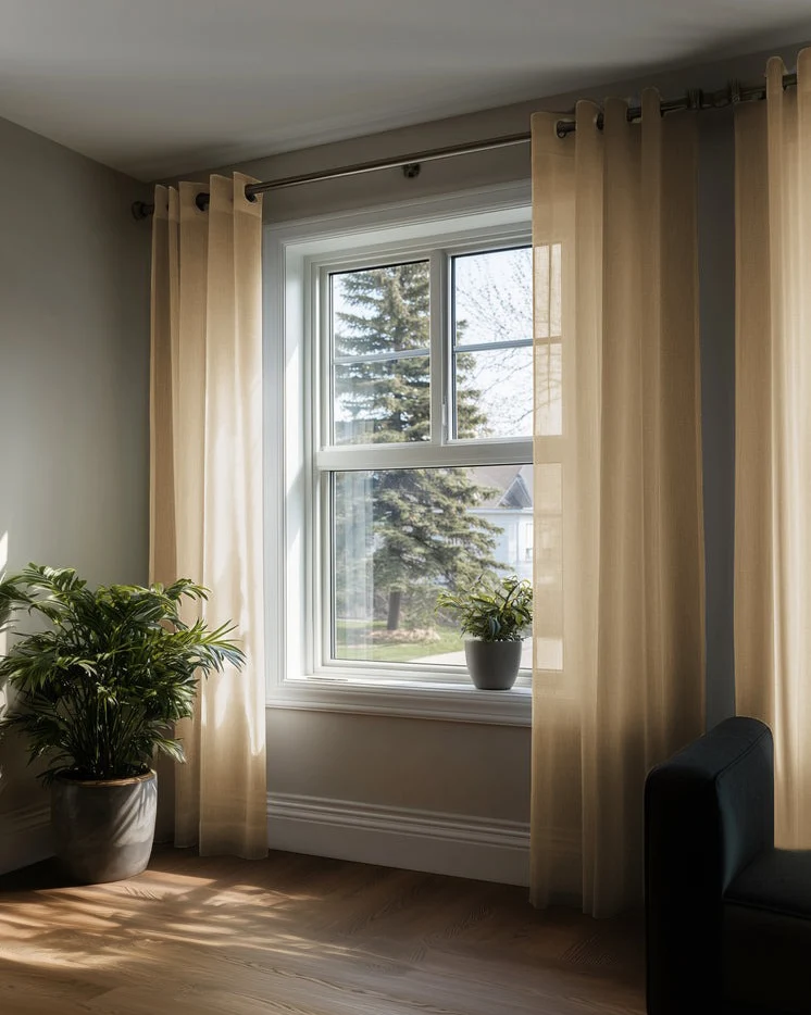 Yarn Linen Look Sheer Custom Curtain