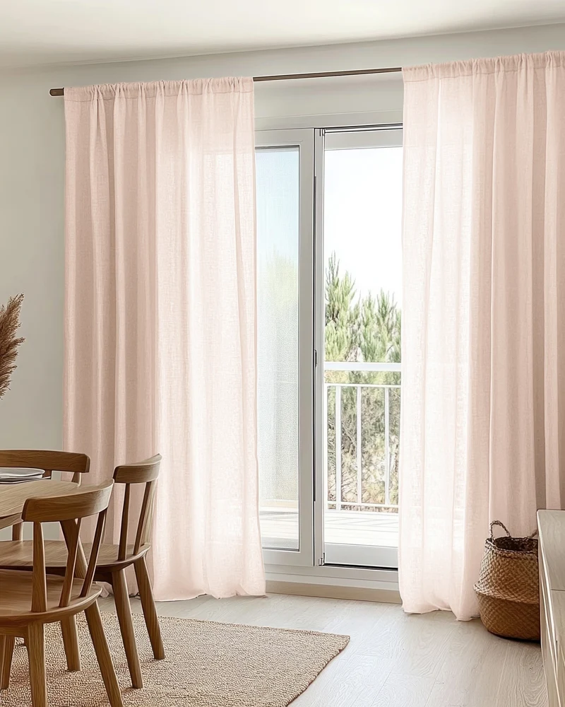 Yarn Linen Look Sheer Custom Curtain