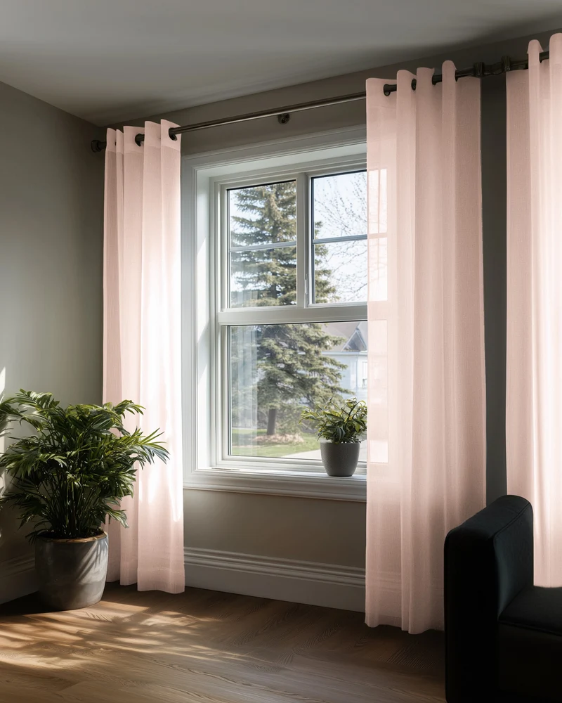Yarn Linen Look Sheer Custom Curtain