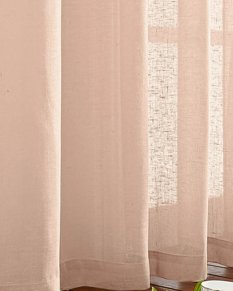 Yarn Linen Look Sheer Custom Curtain