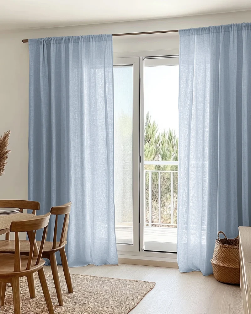 Yarn Linen Look Sheer Custom Curtain