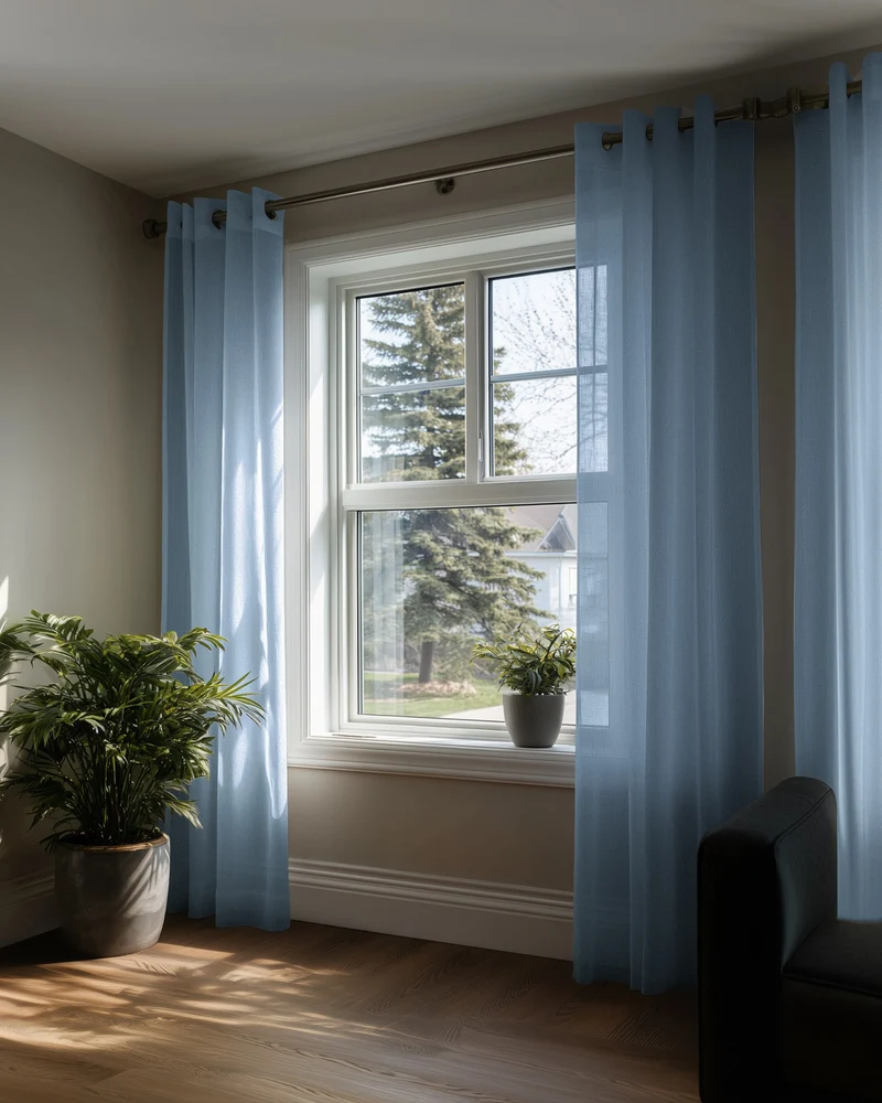 Yarn Linen Look Sheer Custom Curtain