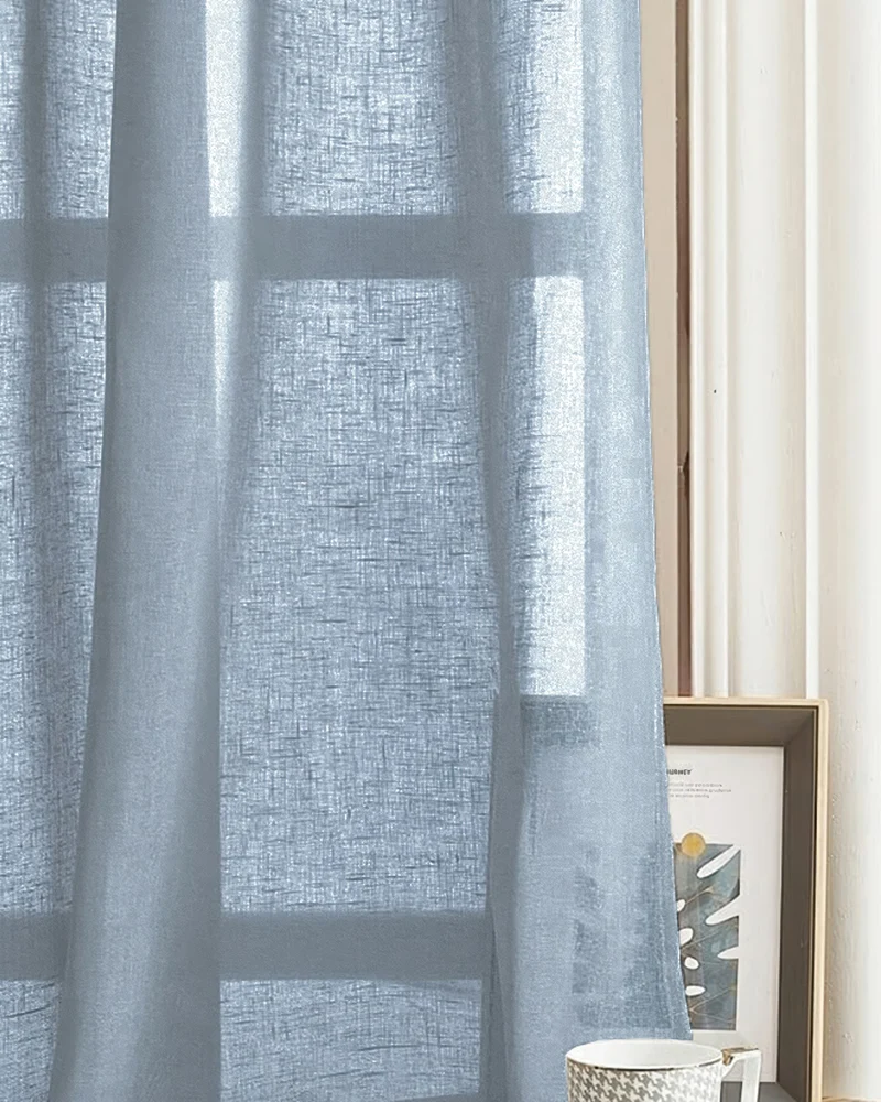 Yarn Linen Look Sheer Custom Curtain