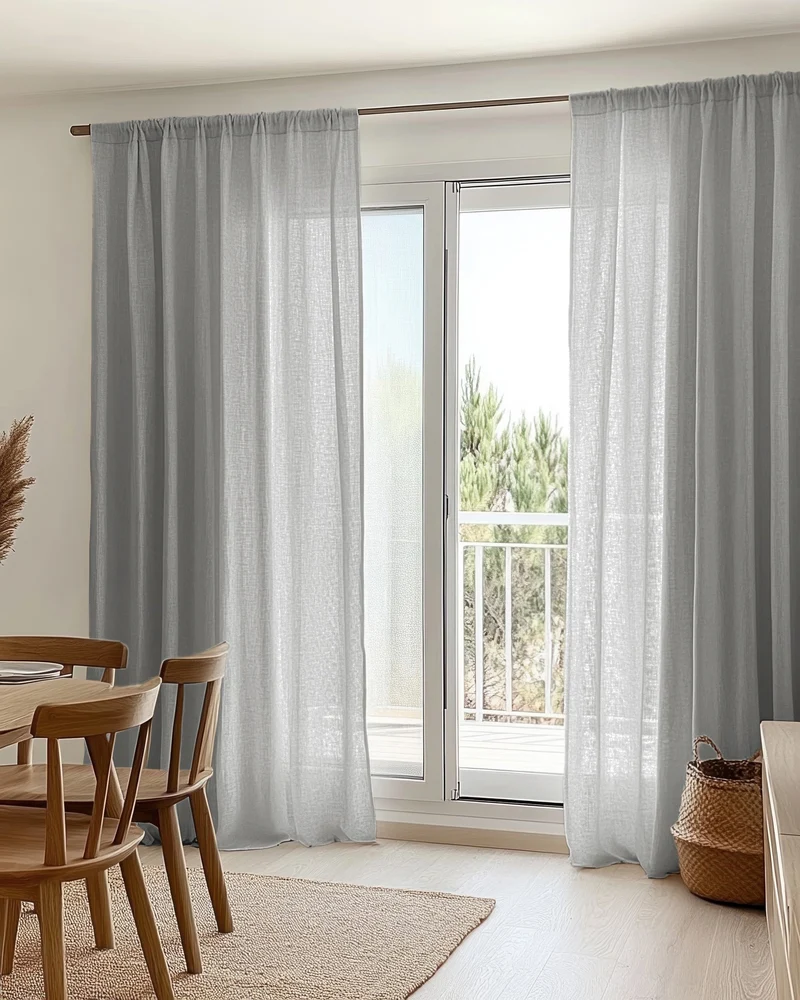 Yarn Linen Look Sheer Custom Curtain