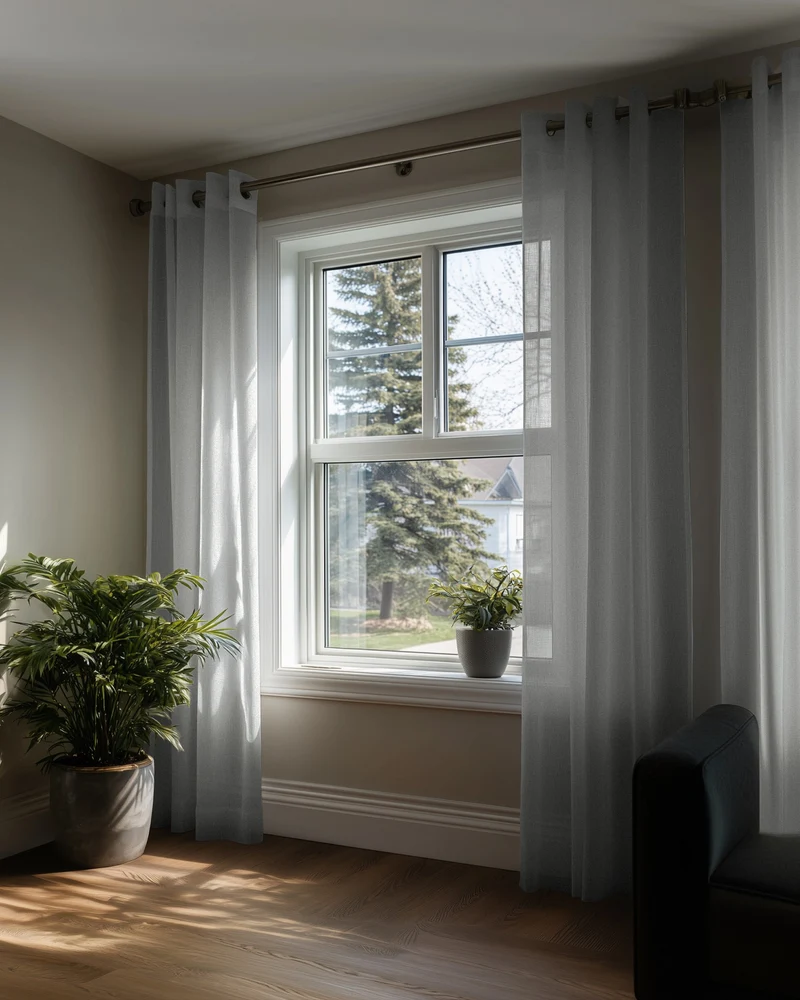 Yarn Linen Look Sheer Custom Curtain