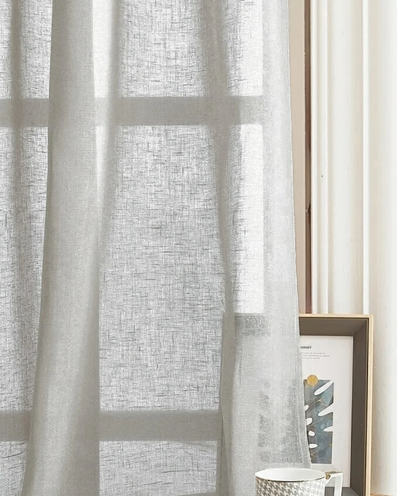 Yarn Linen Look Sheer Custom Curtain