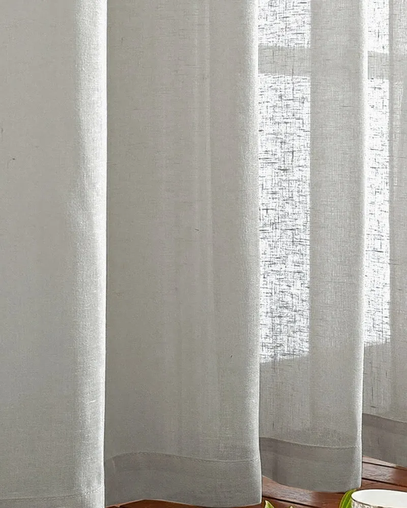 Yarn Linen Look Sheer Custom Curtain