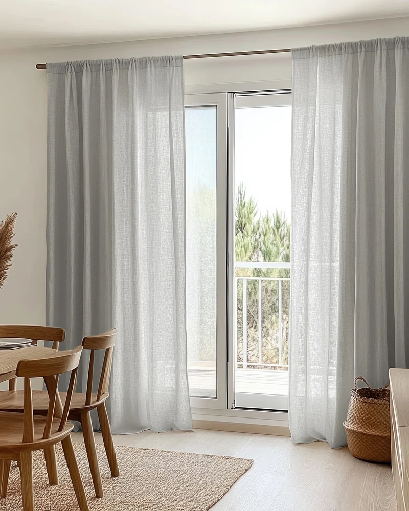 Yarn Linen Look Sheer Custom Curtain