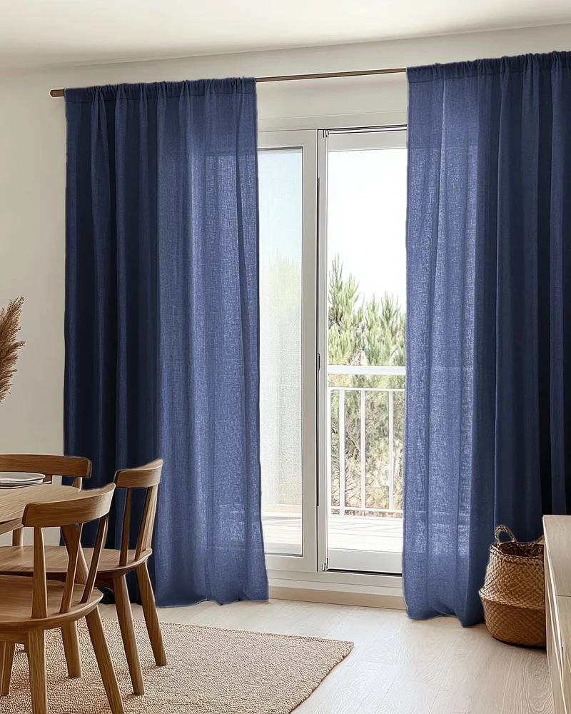 Yarn Linen Look Sheer Custom Curtain