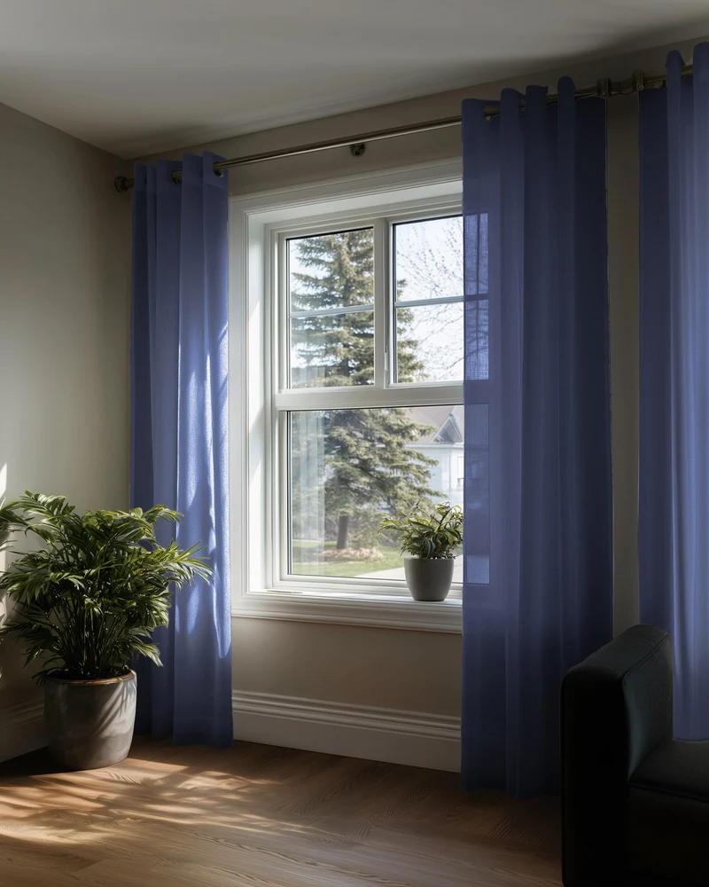 Yarn Linen Look Sheer Custom Curtain