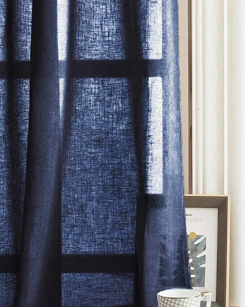 Yarn Linen Look Sheer Custom Curtain