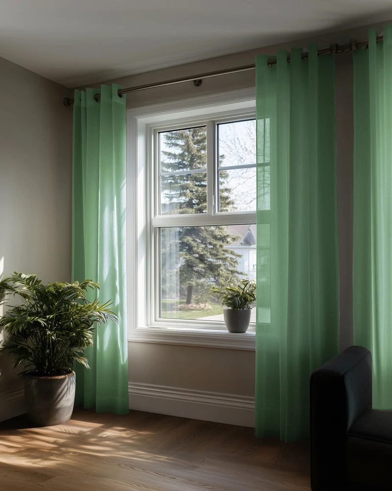 Yarn Linen Look Sheer Custom Curtain