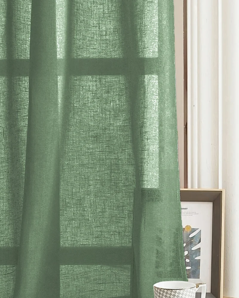 Yarn Linen Look Sheer Custom Curtain