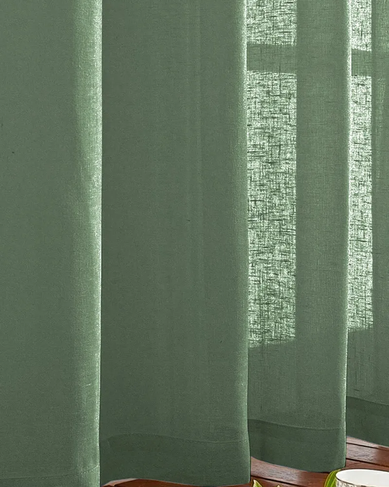 Yarn Linen Look Sheer Custom Curtain