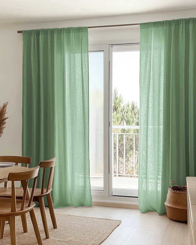 Yarn Linen Look Sheer Custom Curtain